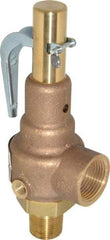 Conbraco - 3/4" Inlet, 1" Outlet, High Pressure Safety Relief Valve - 75 Max psi, Bronze, 898 Lb per Hour - Exact Industrial Supply