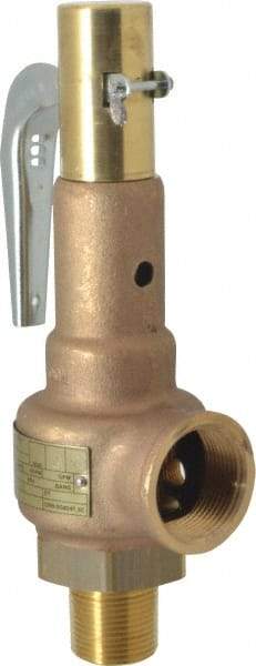 Conbraco - 1" Inlet, 1-1/4" Outlet, High Pressure Safety Relief Valve - 125 Max psi, Bronze, 2,189 Lb per Hour - Exact Industrial Supply