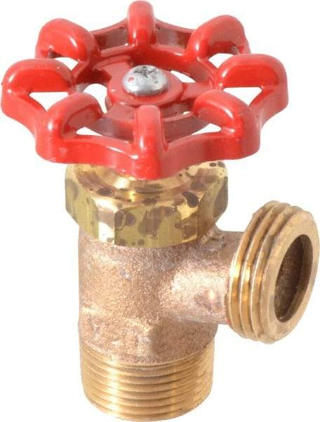 Conbraco - 3/4" Pipe, Bronze, MNPT x GHT End Connection, Boiler Drain Valve - 5/8" Long Shank, Handwheel Handle - Exact Industrial Supply