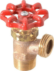 Conbraco - 3/4" Pipe, Bronze, MNPT x GHT End Connection, Boiler Drain Valve - 5/8" Long Shank, Handwheel Handle - Exact Industrial Supply