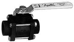 Apollo - 2" Pipe, Full Port, Carbon Steel Standard Ball Valve - 3 Piece, Inline - One Way Flow, Socket Weld x Socket Weld Ends, Lever Handle, 1,000 WOG, 150 WSP - Exact Industrial Supply