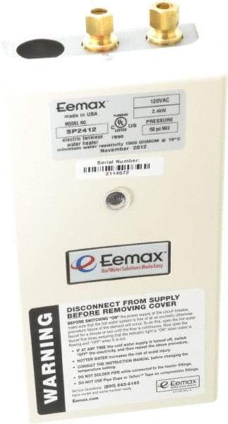 Eemax - 120 Volt Electric Water Heater - 2.4 KW, 20 Amp, 10 Wire Gauge - Exact Industrial Supply