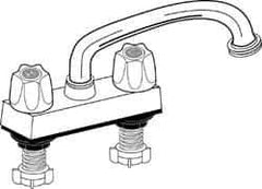 Value Collection - Standard with Hose Thread, Two Handle Design, Chrome, Deck Mount, Laundry Faucet - Knob Handle - Exact Industrial Supply
