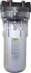 Pentair - 3/4 Inch Pipe, FNPT End Connections, 9-3/4 Inch Long Cartridge, 12-5/8 Inch Long, Cartridge Filter Housing with Pressure Relief - 10 Max GPM Flow Rate, 125 psi Max Working Pressure, Standard Housing - Exact Industrial Supply