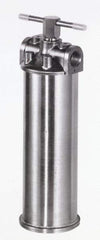 Pentair - 2 Inch Pipe, FNPT End Connections, 9-3/4 Inch Long Cartridge, 29 Inch Long, Cartridge Filter Housing - 8 Cartridges, 56 Max GPM Flow Rate, 125 psi Max Working Pressure, 304 Grade - Exact Industrial Supply