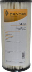 Pentair - 4-1/2" OD, 20µ, Resin Cellulose Pleated Cartridge Filter - 9-3/4" Long, Reduces Sediments - Exact Industrial Supply