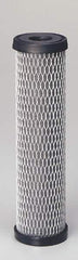 Pentair - 2-1/2" OD, 5µ, Carbon Impregnated Cellulose Pleated-Dual Purpose-Powder Activated Cartridge Filter - 9-3/4" Long, Reduces Tastes, Odors & Sediments - Exact Industrial Supply