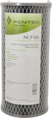 Pentair - 4-1/2" OD, 10µ, Carbon Impregnated Non-Cellulose Pleated Cartridge Filter - 9-3/4" Long, Reduces Tastes, Odors & Sediments - Exact Industrial Supply