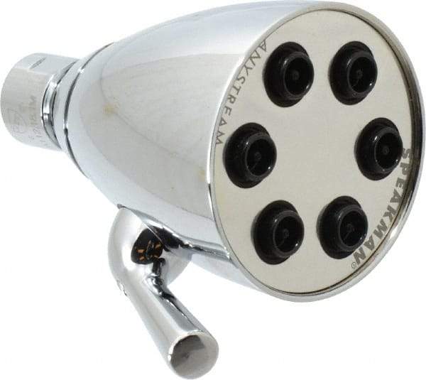 Speakman - 2.5 GPM, 2-3/4 Face Diameter, Shower Head with Brass Ball Joint - 48 Sprayers, Brass and Lexan - Exact Industrial Supply