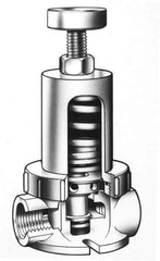 Simtech - 1-1/2" Pipe, MPT End Connection, PVC Pressure Regulating Valve - EPDM Seal, 160 psi Inlet Pressure, 10 to 15 psi Working Pressure - Exact Industrial Supply