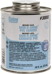 Oatey - 16 oz Medium Bodied Cement - Blue, Use with PVC up to 6" Diam - Exact Industrial Supply