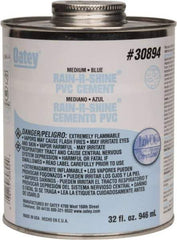 Oatey - 32 oz Medium Bodied Cement - Blue, Use with PVC up to 6" Diam - Exact Industrial Supply
