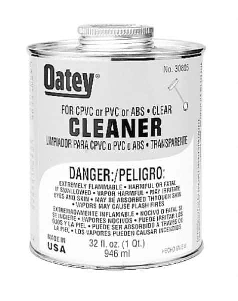 Oatey - 1 Gal All-Purpose Cleaner - Clear, Use with ABS, PVC & CPVC For All Diameters - Exact Industrial Supply
