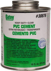 Oatey - 16 oz Heavy Duty Cement - Clear, Use with PVC up to 12" Diam - Exact Industrial Supply