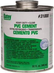 Oatey - 32 oz Heavy Duty Cement - Clear, Use with PVC up to 12" Diam - Exact Industrial Supply