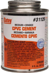 Oatey - 8 oz Medium Bodied Cement - Orange, Use with CPVC & CTS up to 6" Diam - Exact Industrial Supply