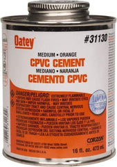 Oatey - 16 oz Medium Bodied Cement - Orange, Use with CPVC & CTS up to 6" Diam - Exact Industrial Supply