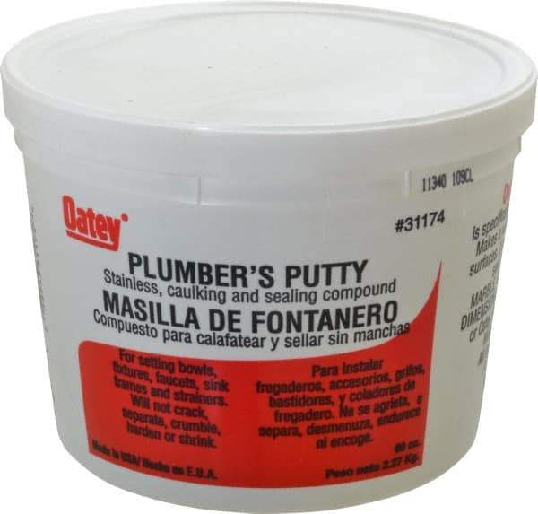 Oatey - Putty Type: Plumber's Putty Container Size: 5 Lbs. - Exact Industrial Supply
