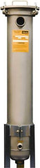 Parker - 2 Inch Pipe, FNPT End Connections, 30 Inch Long Cartridge, 48 Inch Long, Cartridge Filter Housing with Pressure Relief - 5 Cartridges, 75 Max GPM Flow Rate, 175 psi Max Working Pressure, 304 Grade - Exact Industrial Supply