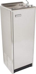 Halsey Taylor - 14 GPH Cooling Capacity Deluxe Floor Standing Water Cooler & Fountain - In-Wall, 0.2 hp, Stainless Steel - Exact Industrial Supply