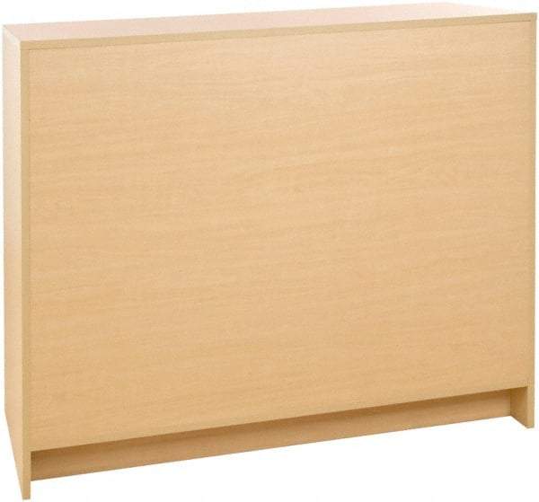 ECONOCO - 3 Shelf, Closed Shelving Wrap Counter - 20 Inch Wide x 20 Inch Deep x 38 Inch High, Maple - Exact Industrial Supply