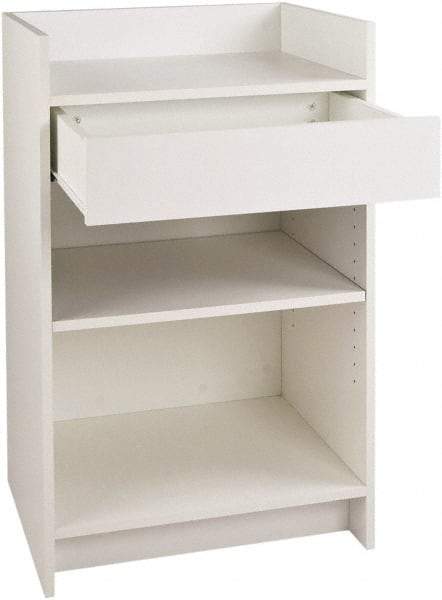 ECONOCO - 1 Shelf, Closed Shelving Register Stand - 24 Inch Wide x 24 Inch Deep x 38 Inch High, White - Exact Industrial Supply