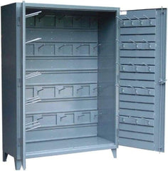 Strong Hold - Locking Storage Cabinet - Steel, 72" Wide x 24" Deep x 78" High, Dark Gray - Exact Industrial Supply