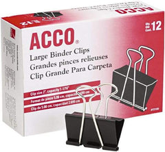 ACCO - 2" Wide Binder Clip - Black/Silver - Exact Industrial Supply