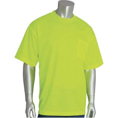 PIP - Size 4XL Hi-Vis Yellow High Visibility Short Sleeve T-Shirt - Exact Industrial Supply