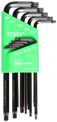 10 Piece - T6; T7; T8; T9; T10; T15; T20; T25; T27; T30 MagicRing® Screw Holding - Torx Long Arm L-Key Set - Exact Industrial Supply