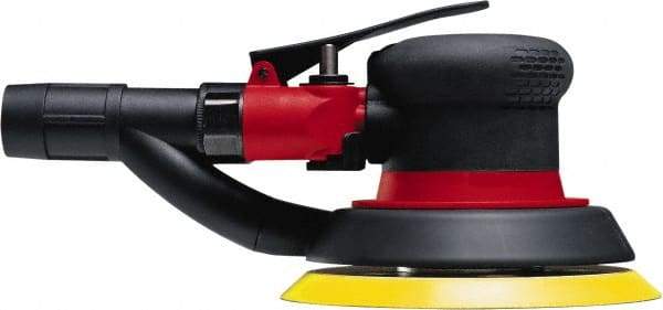 Chicago Pneumatic - 12,000 OPM, 19 CFM Air Consumption, 90 psi Air Pressure, Palm Air Orbital Sander - Round Pad, Hook & Loop Backing, 1/4" Inlet - Exact Industrial Supply