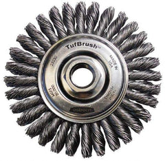 Osborn - 4-1/8" OD, 5/8-11 Arbor Hole, Stringer Bead Steel Wheel Brush - 3/16" Face Width, 7/8" Trim Length, 0.02" Filament Diam, 20,000 RPM - Exact Industrial Supply