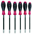 7 Piece - 5.0 - 13.0mm - SoftFinish® Cushion Grip Flexible Shaft Metric Nut Driver Set - Exact Industrial Supply