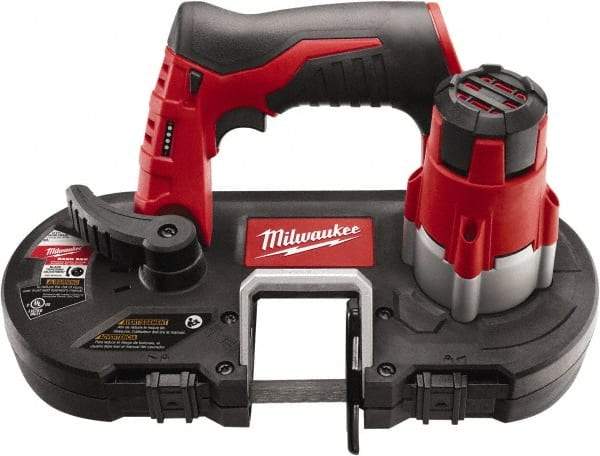 Milwaukee Tool - 12 Volt, 27-1/2" Blade, 280 SFPM Cordless Portable Bandsaw - 1-5/8" (Round) & 1-5/8 x 1-5/8" (Rectangle) Cutting Capacity, Battery Not Included - Exact Industrial Supply