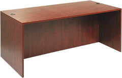 ALERA - Woodgrain Laminate Desk Shell - 71" Wide x 35-1/2" Deep x 29-5/8" High, Medium Cherry - Exact Industrial Supply