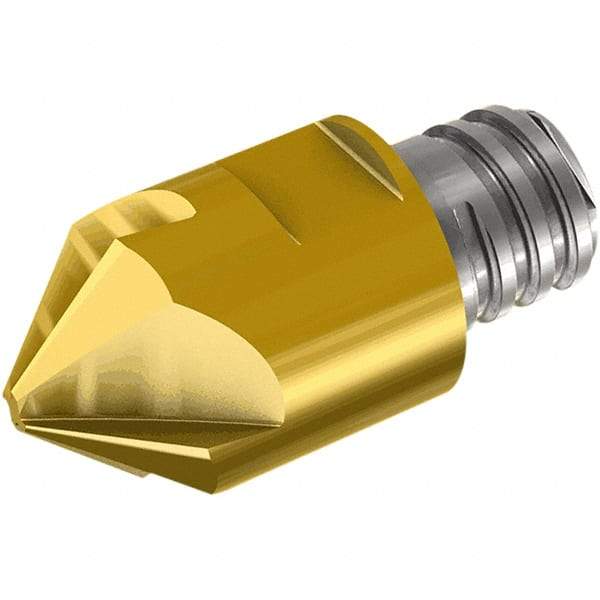 Iscar - MM ECF Grade IC908 Carbide Chamfer Milling Tip Insert - TiAlN Finish, 6 Flutes, 5mm Cutting Diam, 20mm Depth of Cut, 25.5mm Extension - Exact Industrial Supply