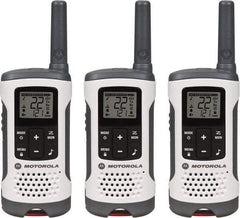 Motorola - 16 Mile Range, 22 Channel, 0.5 & 1.5 Watt, Series Talkabout, Recreational Two Way Radio - FRS/GMRS Band, 462.55 to 467.7125 Hz, AA & NiMH Battery, 12 NiMH & 29 AA hr Life, 12.87" High x 10.83" Wide x 1.78" Deep, Low Battery Alerts - Exact Industrial Supply