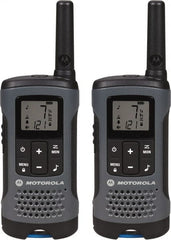 Pack of (2), 16 Mile Range, 22 Channel, 0.5 & 1.5 Watt, Series Talkabout, Recreational Two Way Radios FRS/GMRS Band, 462.55 to 467.7125 Hz, AA & NiMH Battery, 12 NiMH & 29 AA hr Life, 9.45″ High x 8.66″ Wide x 2.44″ Deep, Low Battery Alerts