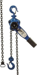 Value Collection - 1,500 Lb Lifting Capacity, 20' Lift Height, Lever Hoist - Made from Chain, 33 Lb Avg Pull to Lift Rated Load, 1 Chain - Exact Industrial Supply