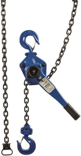 Value Collection - 6,000 Lb Lifting Capacity, 10' Lift Height, Lever Hoist - Made from Chain, 71 Lb Avg Pull to Lift Rated Load, 1 Chain - Exact Industrial Supply