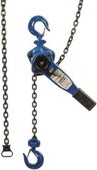 Value Collection - 2,000 Lb Lifting Capacity, 10' Lift Height, Lever Hoist - Made from Chain, 46 Lb Avg Pull to Lift Rated Load, 1 Chain - Exact Industrial Supply