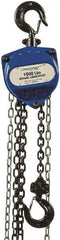 Value Collection - 1,000 Lb Lifting Capacity, 15' Lift Height, Hand Hoist - Made from Chain, 31' Overhaul to Lift 1', 48 Lb Avg Pull to Lift Rated Load, 1 Chain - Exact Industrial Supply