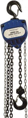 Value Collection - 4,000 Lb Lifting Capacity, 20' Lift Height, Hand Hoist - Made from Chain, 68' Overhaul to Lift 1', 90 Lb Avg Pull to Lift Rated Load, 1 Chain - Exact Industrial Supply