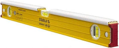 Stabila - 24" Long 3 Vial Spirit Level - Aluminum, Yellow, 2 Plumb & 1 Level Vials - Exact Industrial Supply