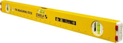 Stabila - 24" Long 3 Vial Spirit Level - Aluminum, Yellow, 2 Plumb & 1 Level Vials - Exact Industrial Supply