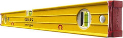 Stabila - Magnetic 24" Long 3 Vial Box Beam Level - Aluminum, Yellow, 2 Plumb & 1 Level Vials - Exact Industrial Supply