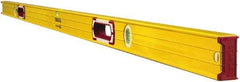 Stabila - 78" Long 3 Vial Box Beam Level - Aluminum, Yellow, 2 Plumb & 1 Level Vials - Exact Industrial Supply