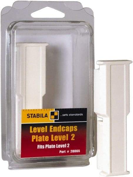 Stabila - Level Replacement End Cap Mount - White, Use with 106T & 106TM Series Levels - Exact Industrial Supply