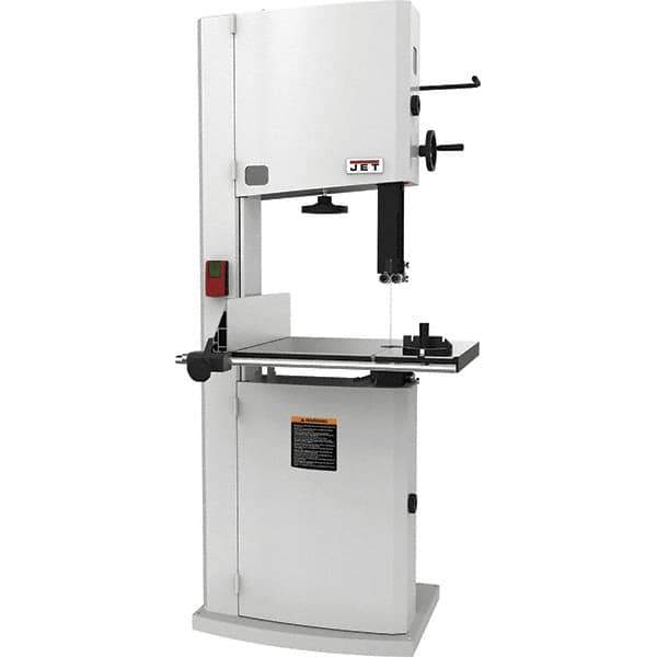 Jet - 18" Throat Capacity, Step Pulley Vertical Bandsaw - 2,300/3,800 SFPM, 1.75 hp, Single Phase - Exact Industrial Supply