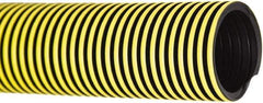 Flexaust - 1-1/2" ID, 29 Hg Vac Rating, 18 psi, Polyethylene Vacuum & Duct Hose - 25' Long, YellowithBlack, 3-1/4" Bend Radius, -40 to 140°F - Exact Industrial Supply